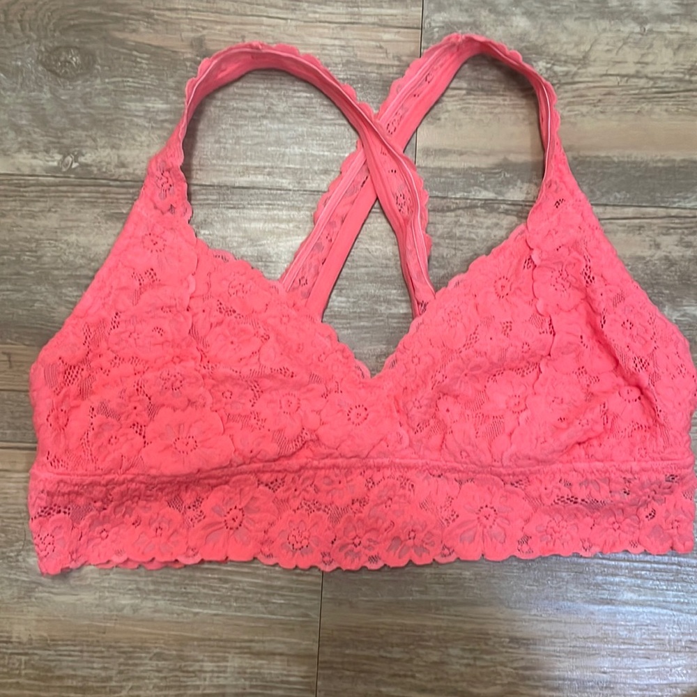 Aerie coral racer back bralette NWT